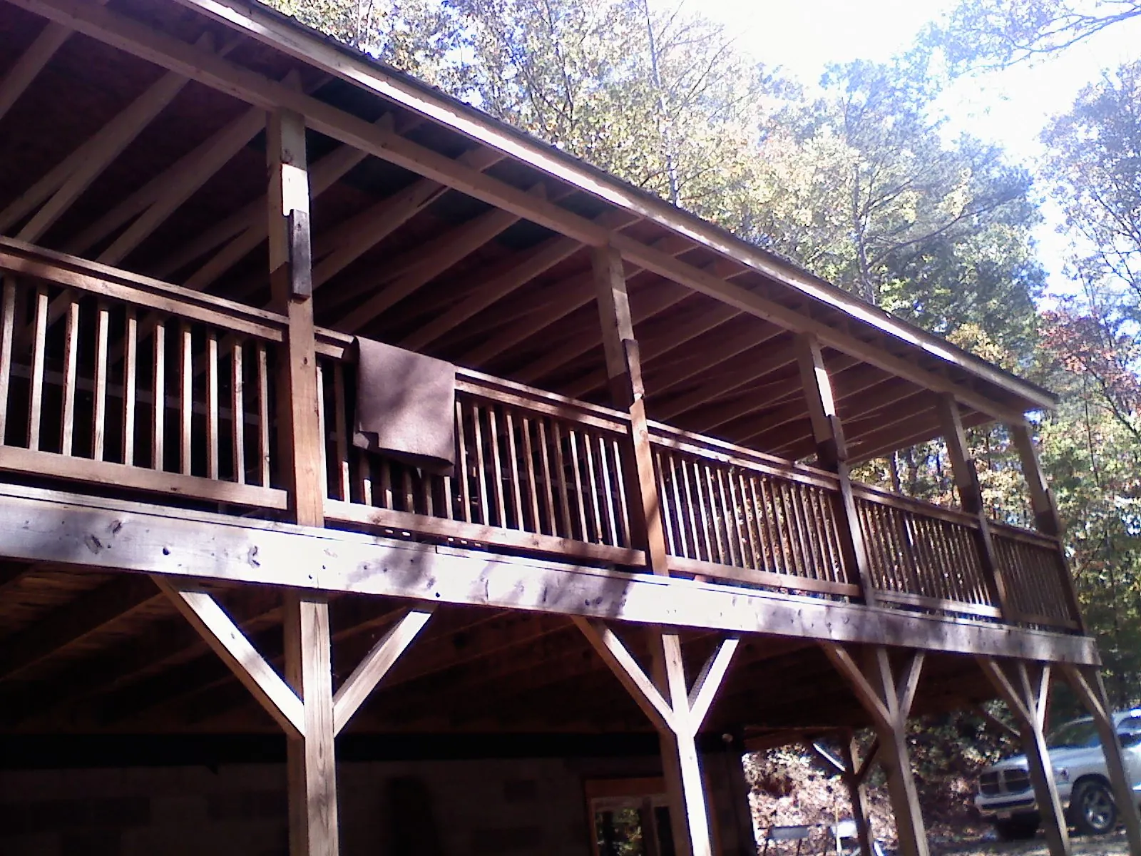 Timber framing under a new elevated porch and deck — Roof Leak Repair in Toone by Roofing Brothers